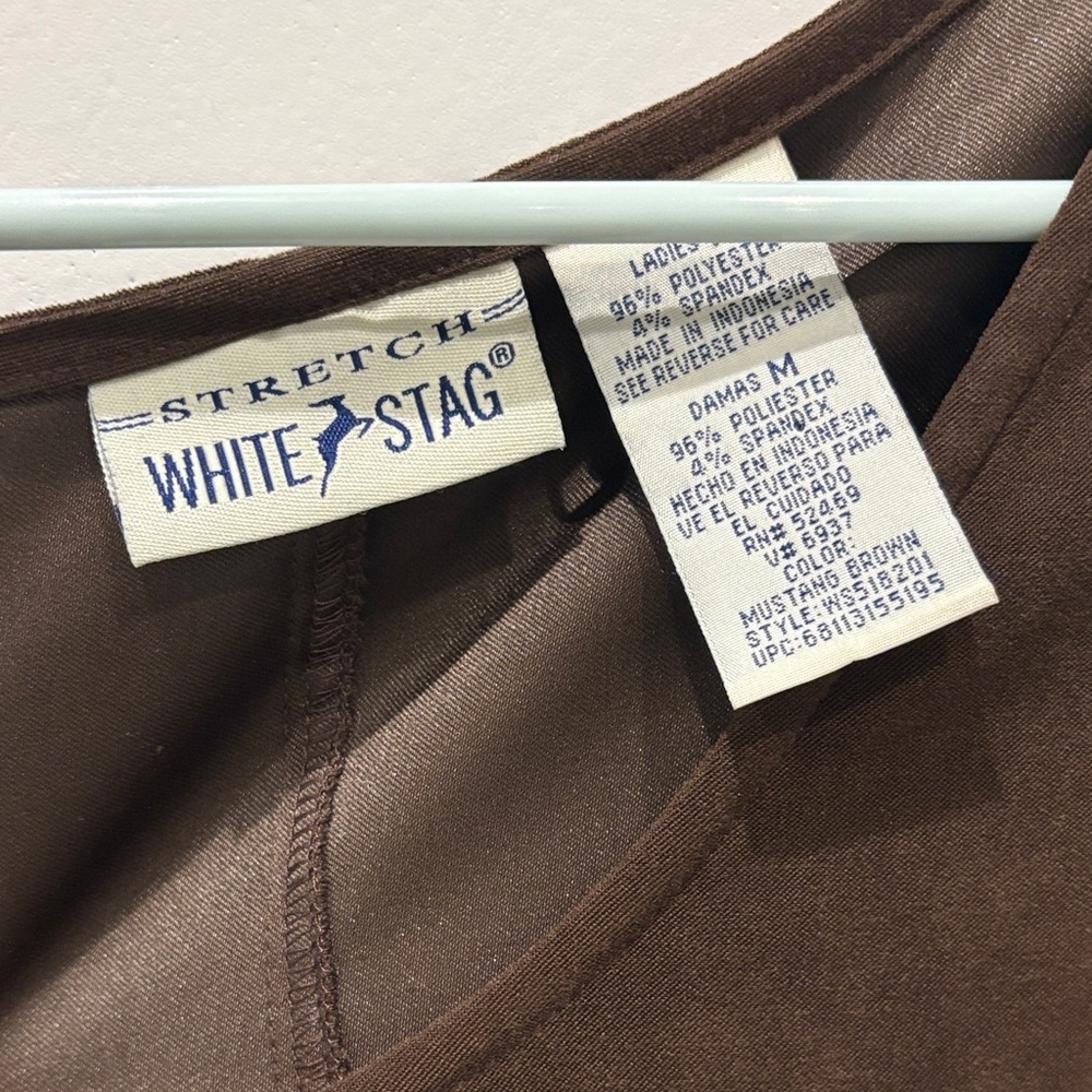 Vintage White Stag Rich Brown Midi Dress - Picture 2 of 5
